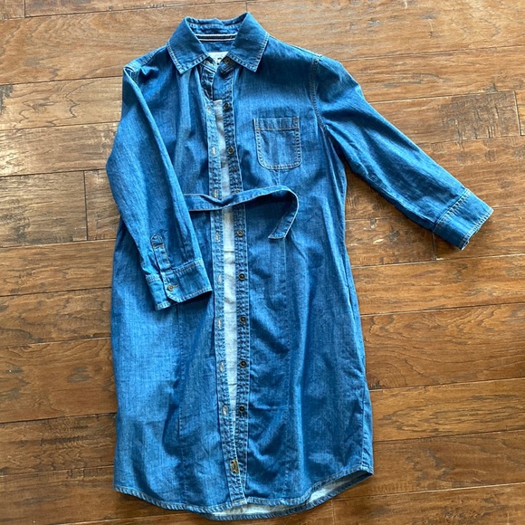 Denim dress with belt and pockets - Picture 1 of 1